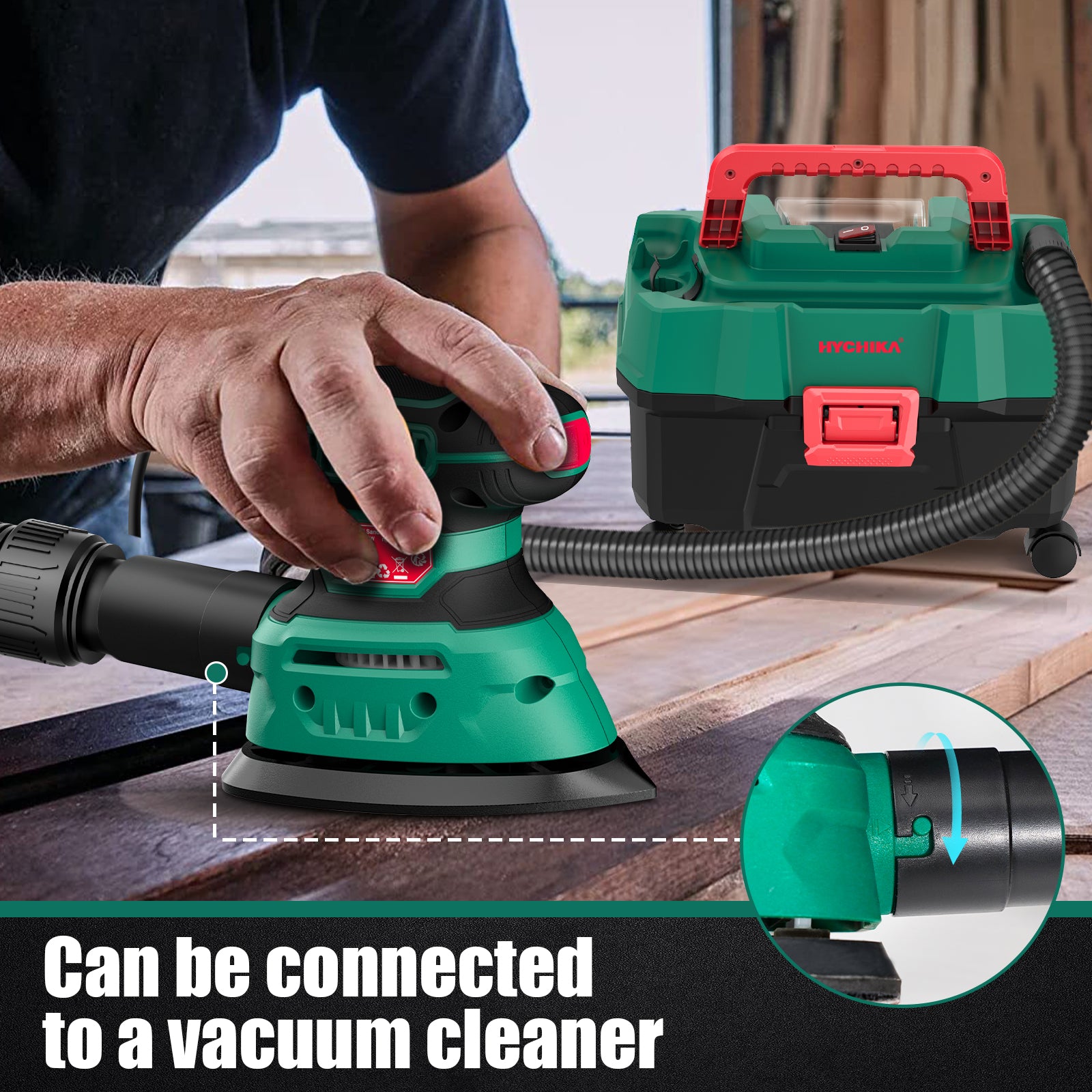 HYCHIKA 140 W Detailschleifer, 1,2 A Handschleifwerkzeug mit 12 Schleifpapieren (EU/US)