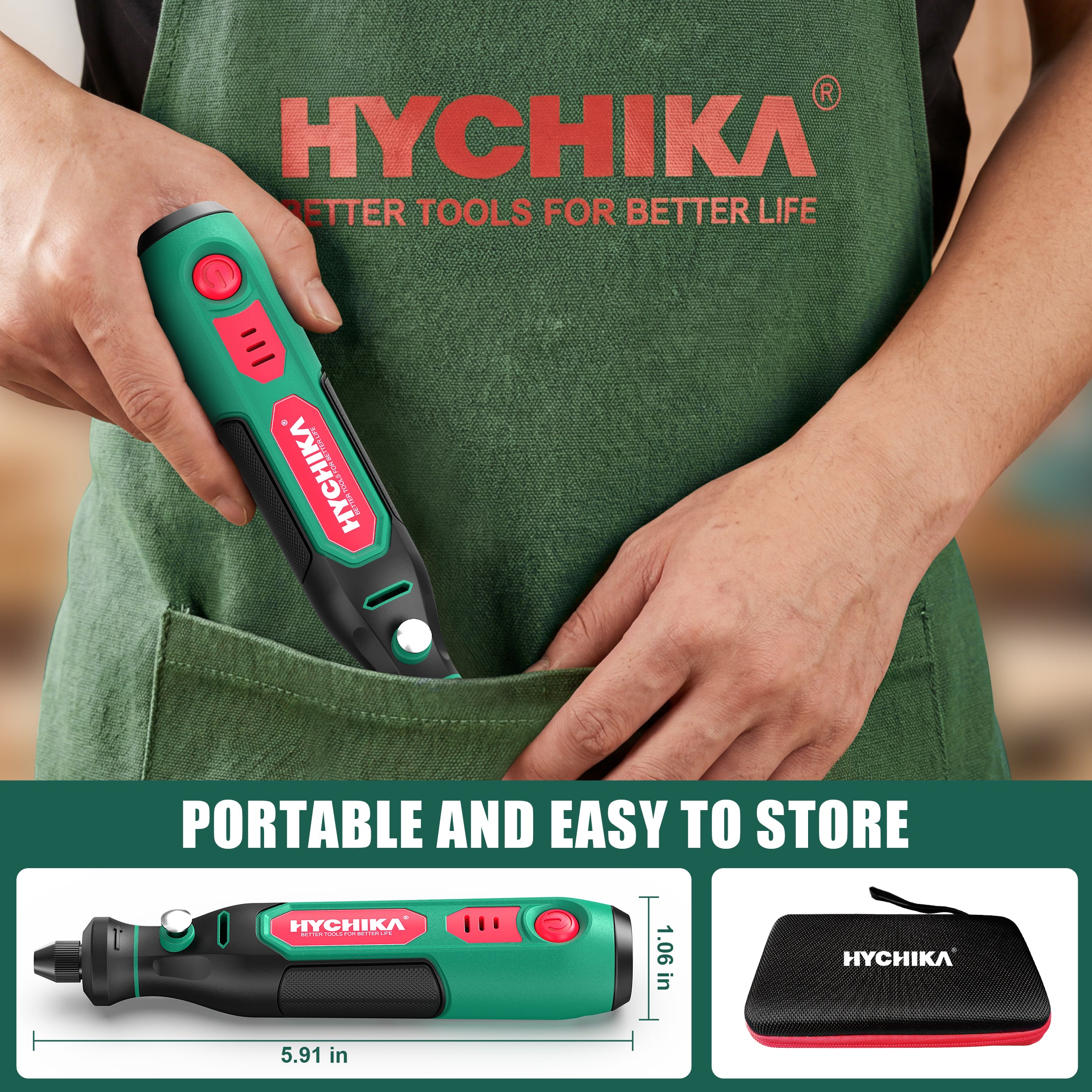 HYCHIKA 3.6V Mini Cordless Rotary Tool Kit,3-Speed with 89 Pcs & Usb-C Charging, for Diy Engraving, Polishing, Crafts and Models