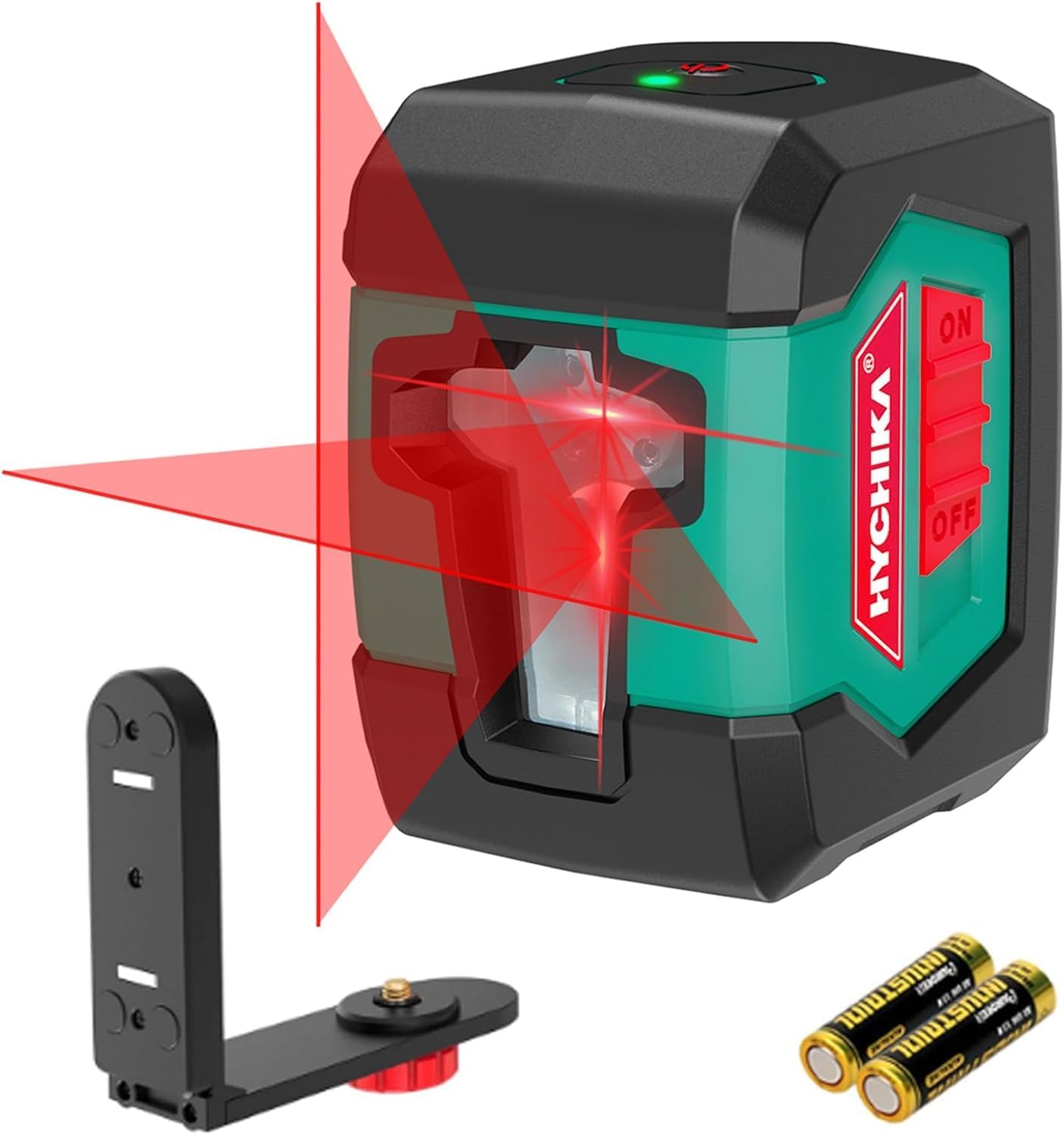 Niveau laser, laser à lignes croisées HYCHIKA de 50 pieds, auto-nivelant avec deux modules (US/EU)