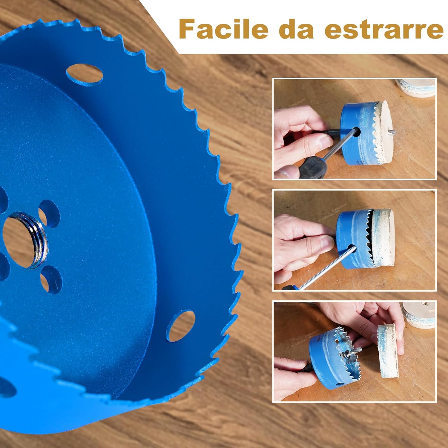 HYCHIKA Seghe a Tazza Bi-Metallica 100mm, Fresa A Tazza per Legno, Iron Alluminio, Cartongesso, Tubi, Plastica, Pannelli di Fibra