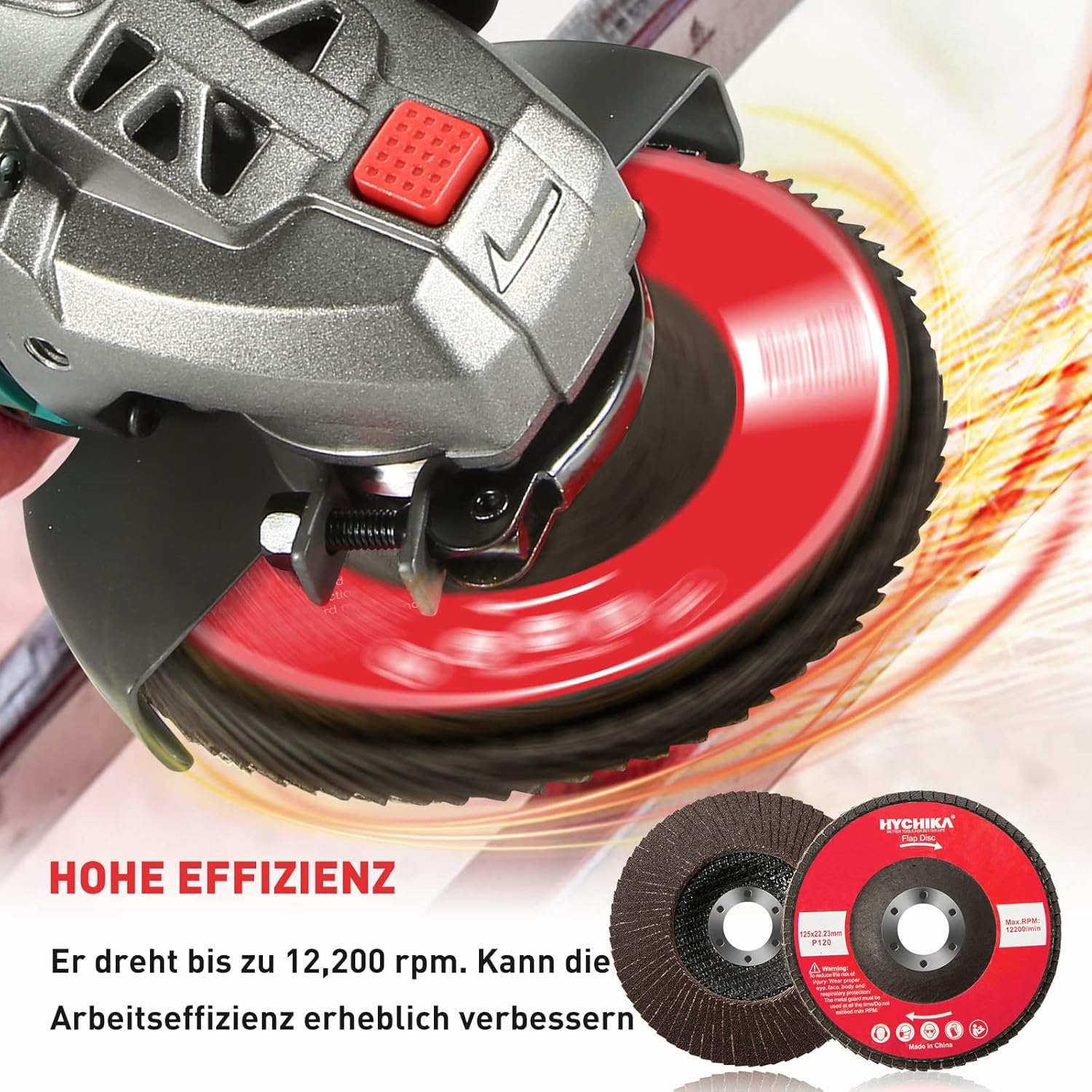 HYCHIKA 125mm Flap Discs, 120 Grit Angle Grinder Sanding Discs