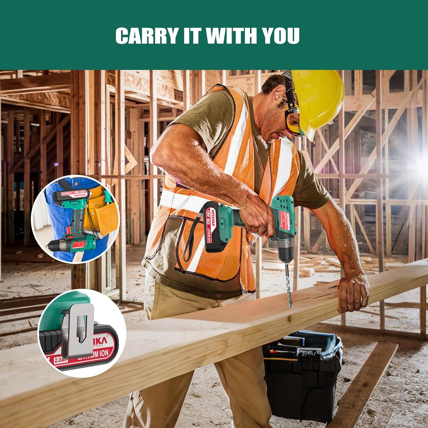 Cordless Drill Driver 18V,2.0Ah Battery, 26Pcs Combi Drill Accessories, 35Nm Max