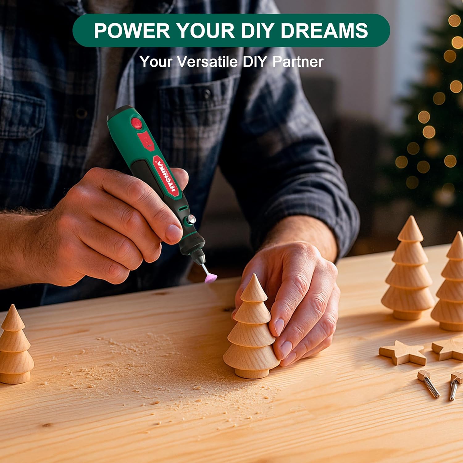 HYCHIKA Mini Cordless Rotary Tool Kit - 77PCS Accessories for Drilling, Sanding, Polishing, Engraving