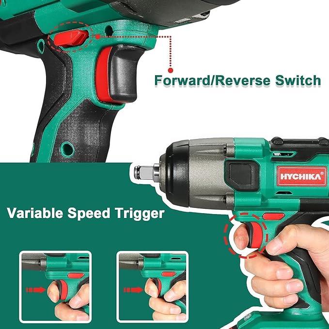 Cordless Impact Wrenches with 3PCS Sockets 2000RPM 350Nm 18V