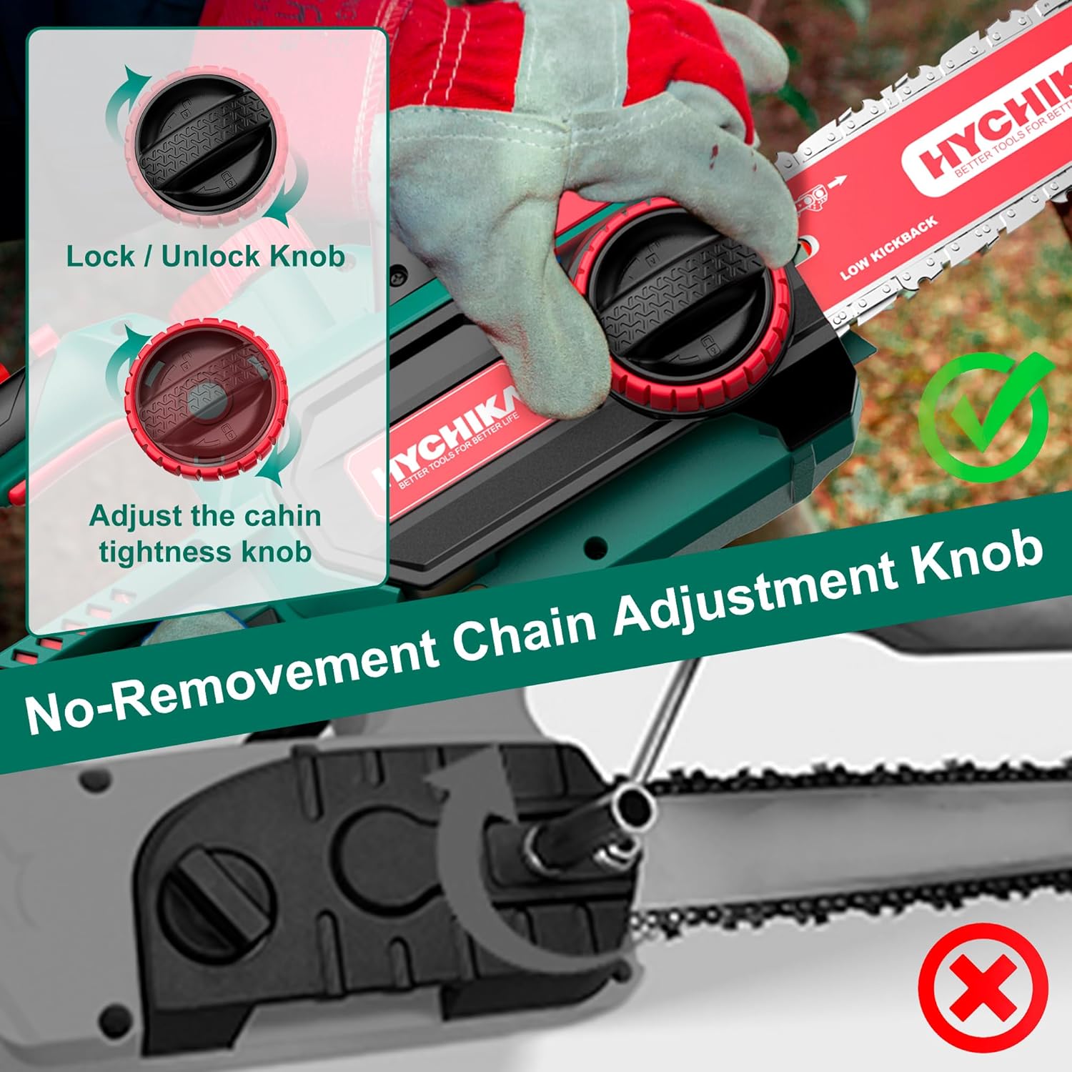 Cordless Electric Chainsaw with 10" Chain and 18V, 4000mAh Battery and Charger