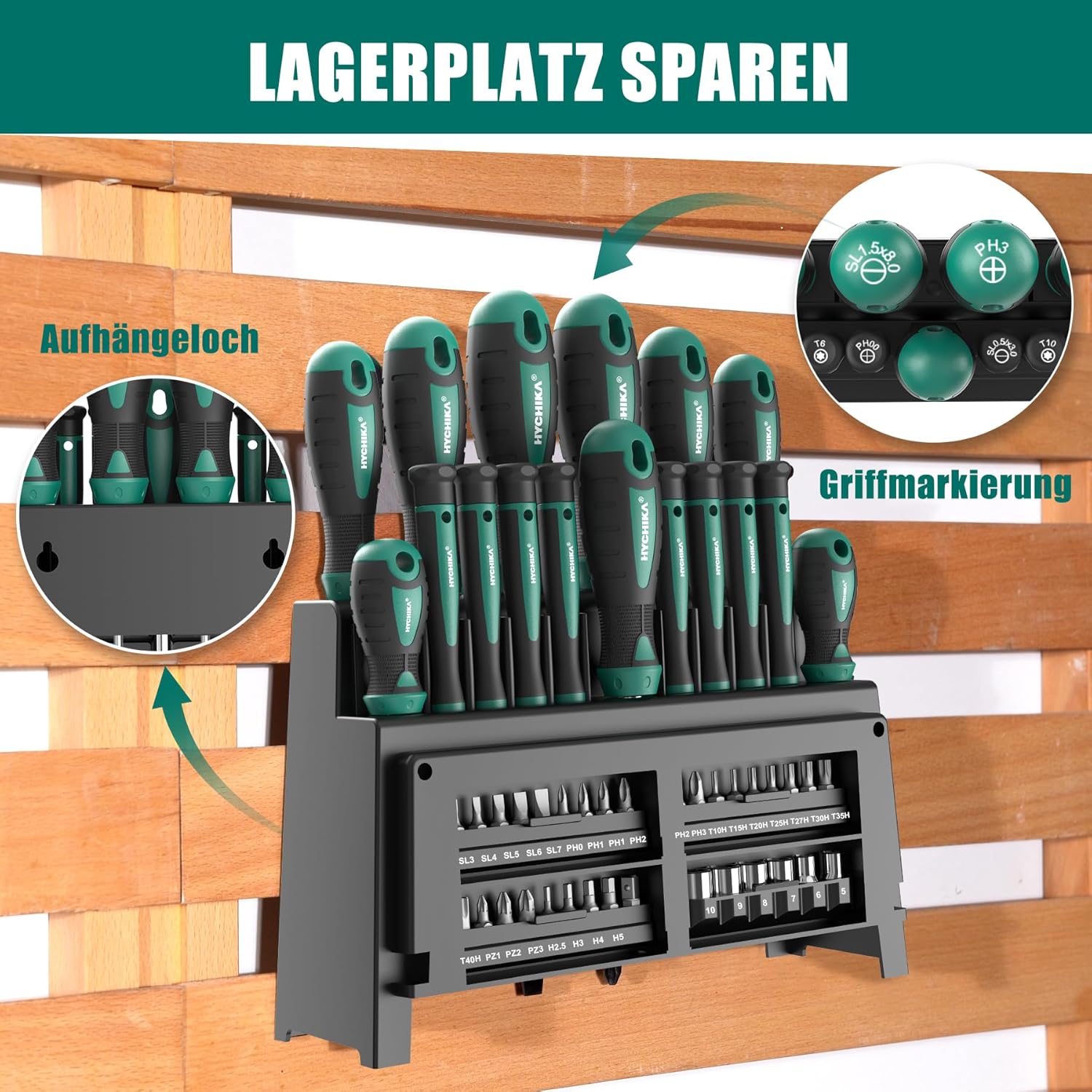 HYCHIKA Screwdriver Set, 51 Pieces Screwdriver Set, Including Cross Screwdriver Flat Screwdriver and Precision Screwdriver, Suitable for DIY, Maintenance Furniture, Computer, Toys