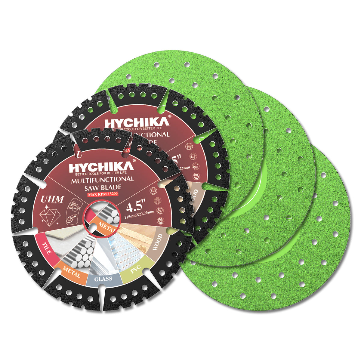 HYCHIKA 5-Piece Diamond Cutting & Grinding Disc Set — 4.5" for Automotive Body, Exhaust & Chassis Work