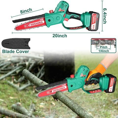 Cordless Brushless Electric Handheld Chainsaw 8-inch 20V/18V (UK/EU) - HYCHIKA