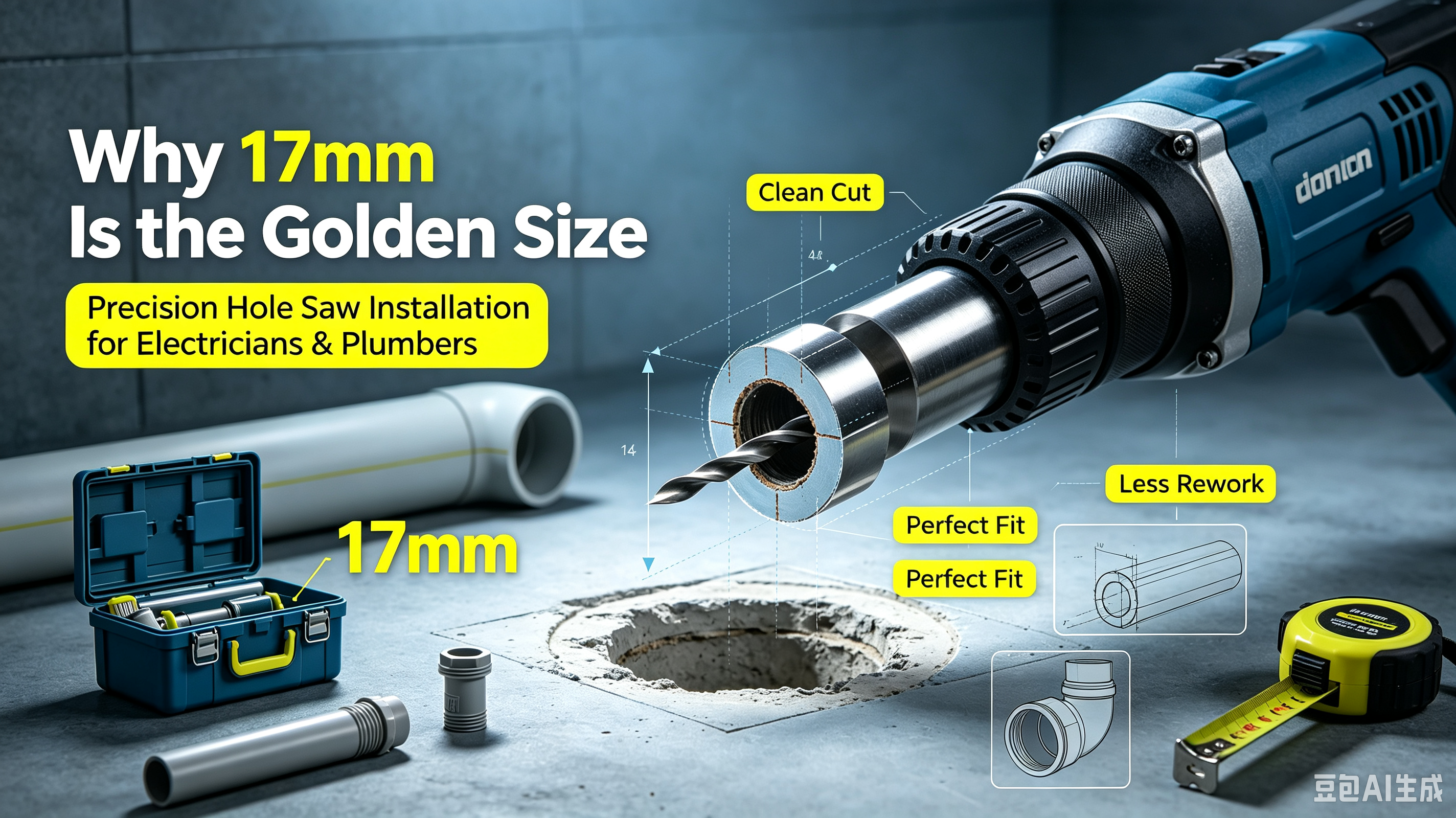 Why 17mm is the "Golden Size" for Electricians and Plumbers — A Look at Precision Installation Through a Hole Saw