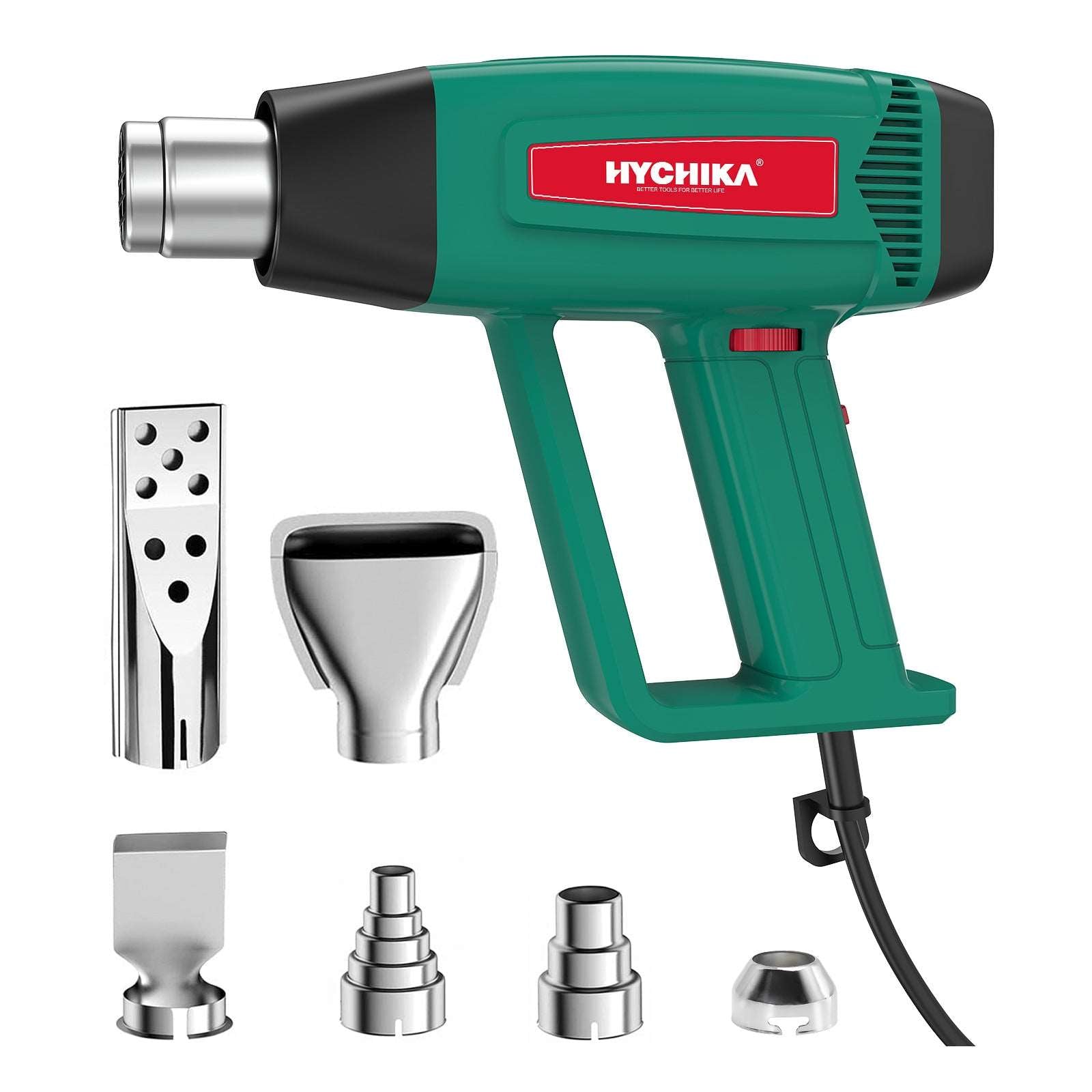 Heat Gun, 1800W Hot Air Gun Kit with 6 Nozzles