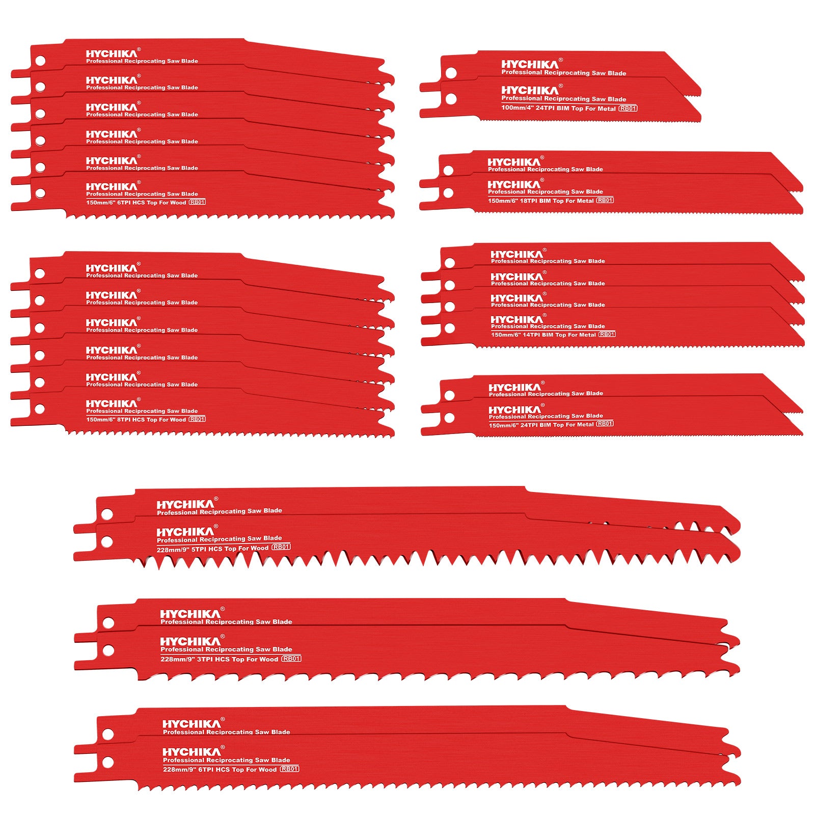 HYCHIKA 32PCS Reciprocating Saw Blades