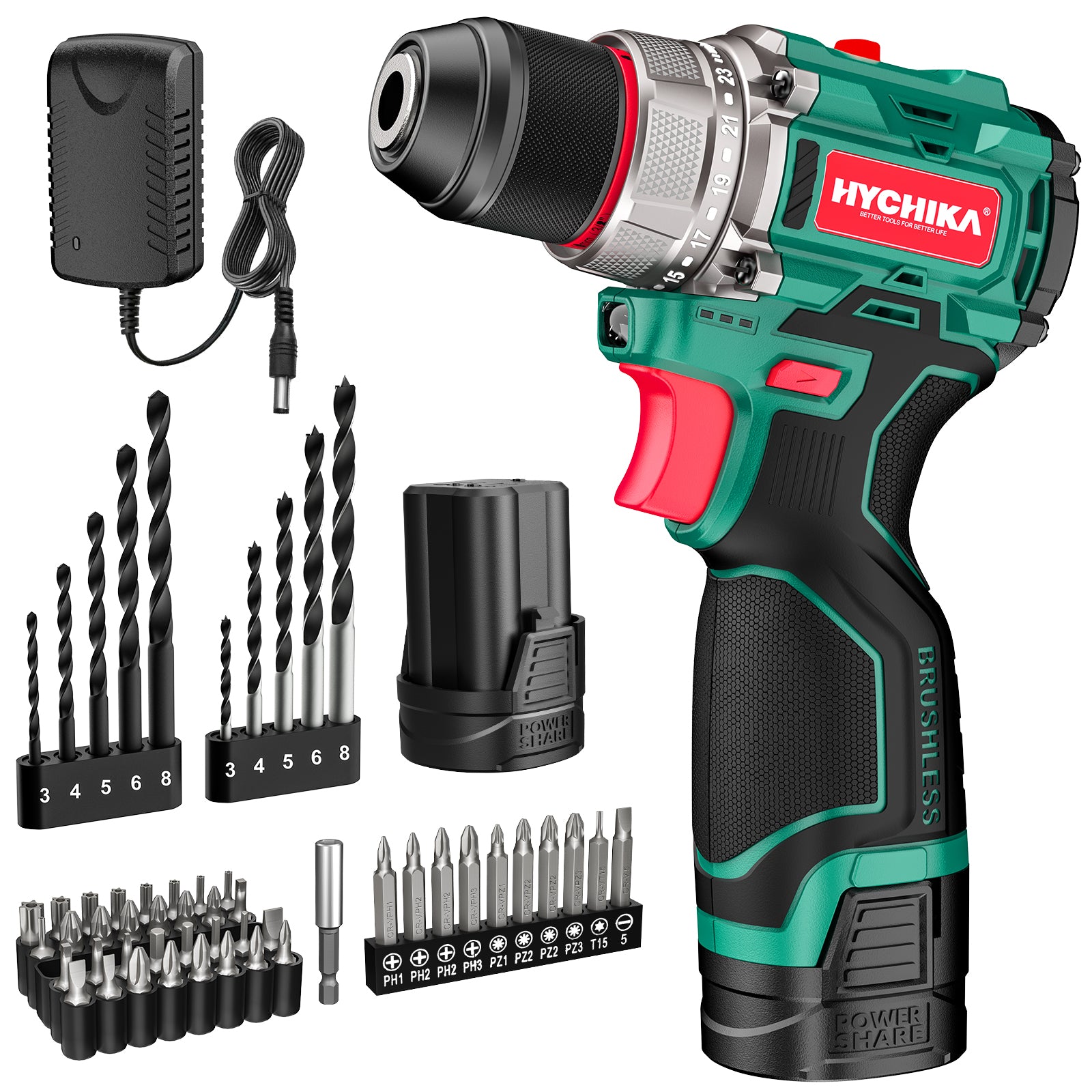 HYCHIKA 16.8V 1500mAh Power Tool Batteries, Compatible with HYCHIKA 16.8V Drill