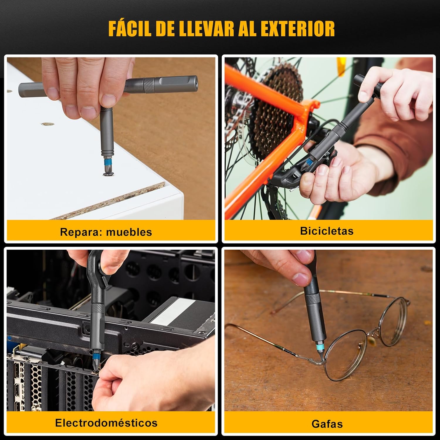 HYCHIKA 24 in 1 Ratchet Screwdriver Set - Mini Reversible Handle High Torque Ratchet Wrench Tight Quarter Right Angle Offset Screwdriver Bit Set