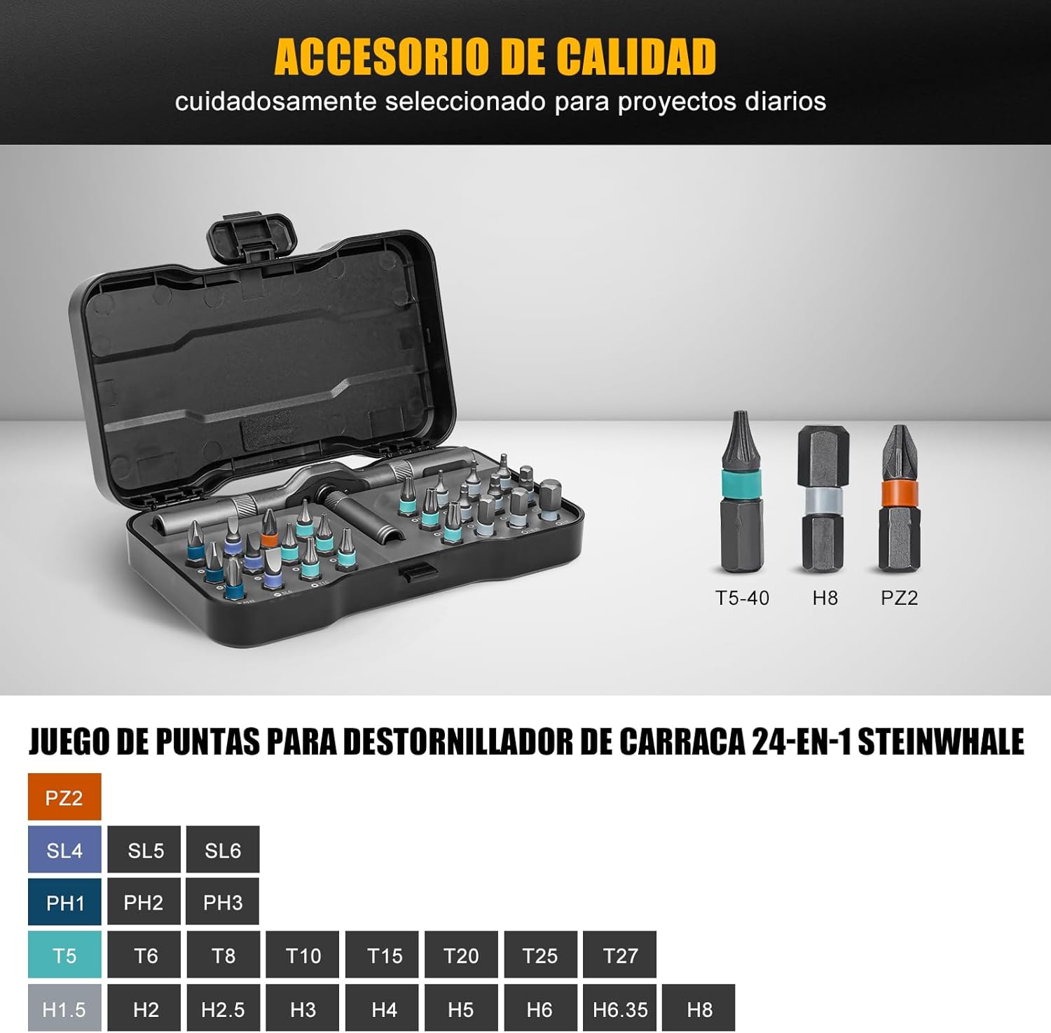 HYCHIKA 24 in 1 Ratchet Screwdriver Set - Mini Reversible Handle High Torque Ratchet Wrench Tight Quarter Right Angle Offset Screwdriver Bit Set