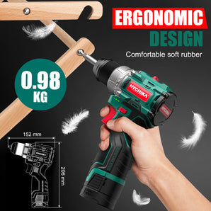 16.8V Brushless Drill Screwdriver, 45 Nm Max, 2-Speed with 23 + 1 Torque Levels, 53 Pieces Accessories, LED Light, 1500 mAh Battery