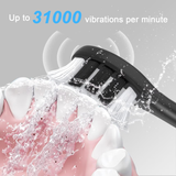 240 Days Battery Life Rechargeable Electric Toothbrush for Adults,with 2500mAH Large Capacity, 8 Pack Replacement Brushheads,3 Classic Modes,2 Min Smart Timer Battery Toothbrush,Black