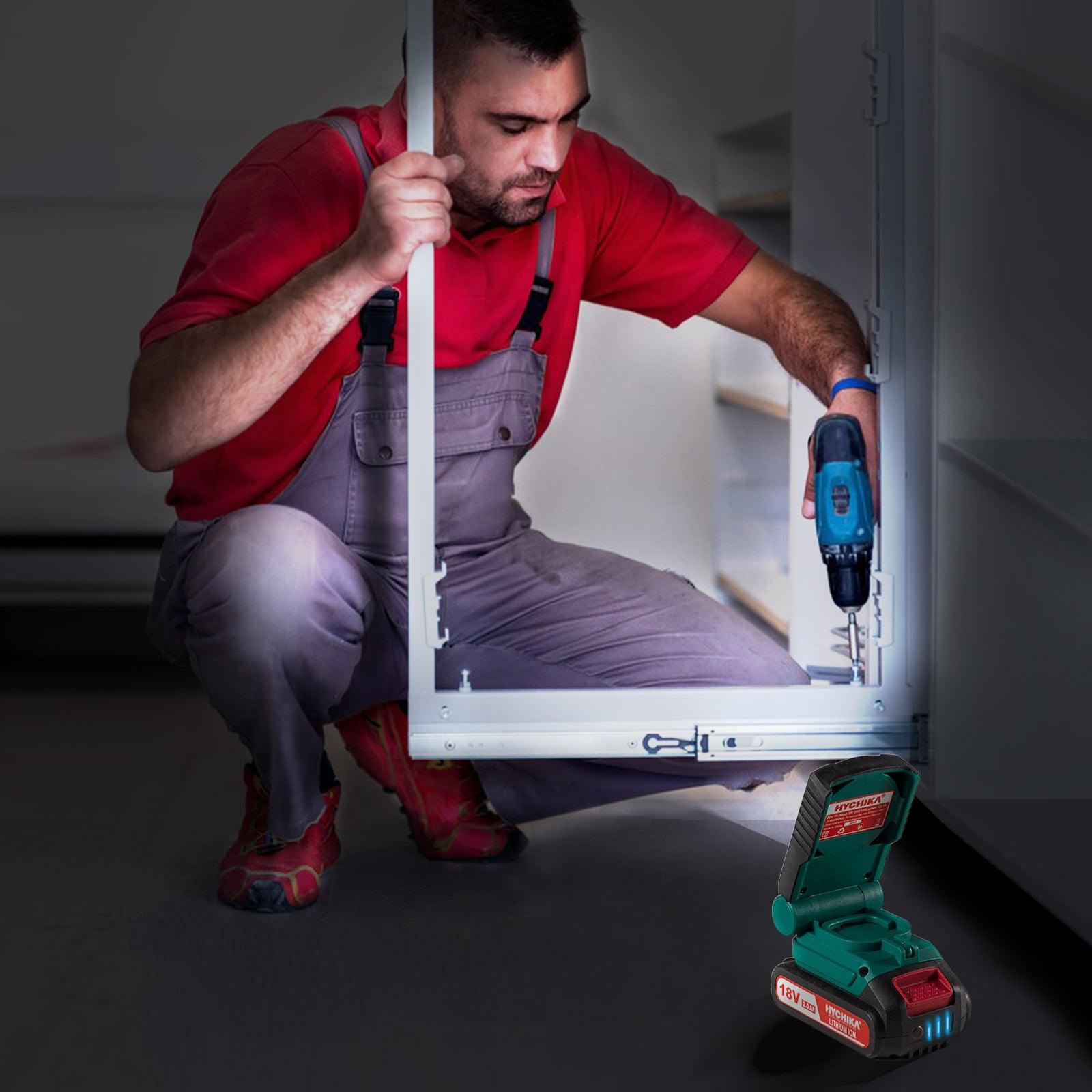 Cordless Light, HYCHIKA Portable Work Light, 18V System Battery - HYCHIKA