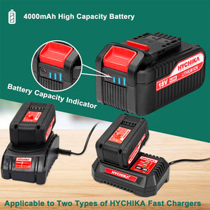 Lithiumbatterie 18 V/20 V, 4000 mAh für Elektrowerkzeuge von Hychika (nur EU)