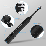 240 Days Battery Life Rechargeable Electric Toothbrush for Adults,with 2500mAH Large Capacity, 8 Pack Replacement Brushheads,3 Classic Modes,2 Min Smart Timer Battery Toothbrush,Black