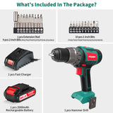 Cordless Brushless Hammer Drill Sets 2.0 AH Battery 18V/20V