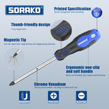 SORAKO 11 PCS Magnetic Screwdriver Set with Magnetizer