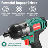 HYCHIKA 18V Cordless Drill and Impact Driver Set