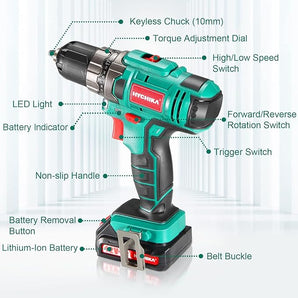 Cordless Drill Driver 12V 30Nm Max with 1x1.5Ah Battery