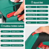 HYCHIKA Corded Electric Jigsaw 800W, 6 Amps, 800-3000SPM, ±45° Bevel 230V EU / 120V US