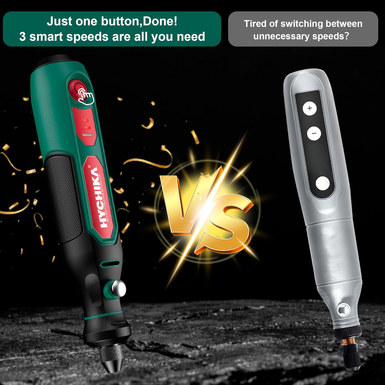 HYCHIKA Mini Cordless Rotary Tool Kit - 77PCS Accessories for Drilling, Sanding, Polishing, Engraving