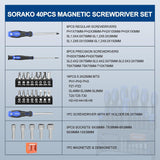 SORAKO 40-Piece Magnetic & Precision Screwdriver Set with Holder