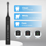 240 Days Battery Life Rechargeable Electric Toothbrush for Adults,with 2500mAH Large Capacity, 8 Pack Replacement Brushheads,3 Classic Modes,2 Min Smart Timer Battery Toothbrush,Black