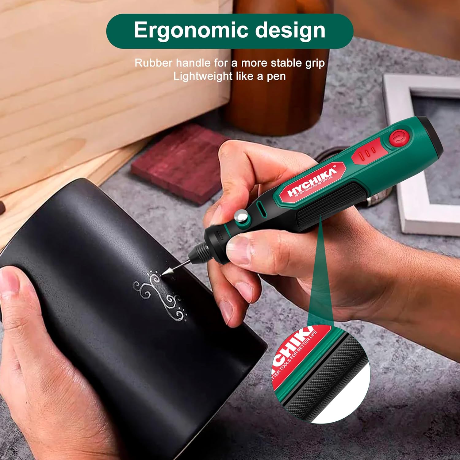 HYCHIKA Mini Cordless Rotary Tool Kit - 77PCS Accessories for Drilling, Sanding, Polishing, Engraving