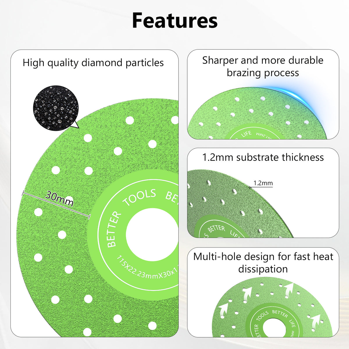 HYCHIKA 5-Piece Diamond Cutting & Grinding Disc Set — 4.5" for Automotive Body, Exhaust & Chassis Work