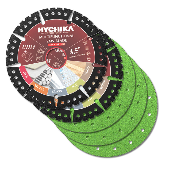 HYCHIKA 5-Piece Diamond Cutting & Grinding Disc Set — 4.5" for Automotive Body, Exhaust & Chassis Work