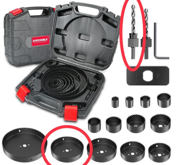 Mandrel &Saw for HYCHIKA 19 Pcs Hole Saw Kit