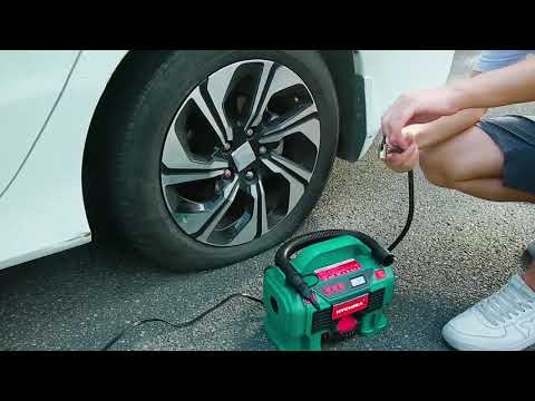 Demonstration of inflating car tires